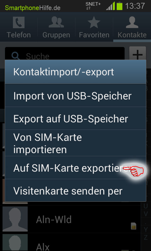 Kontakte Auf Sim Speichern Samsung Galaxy S6 Edge Smartphone Kontakte auf Sim Karte speichern / exportieren